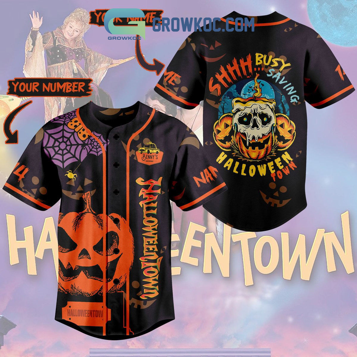 Halloween Town Busy Saving Personalized Baseball Jersey