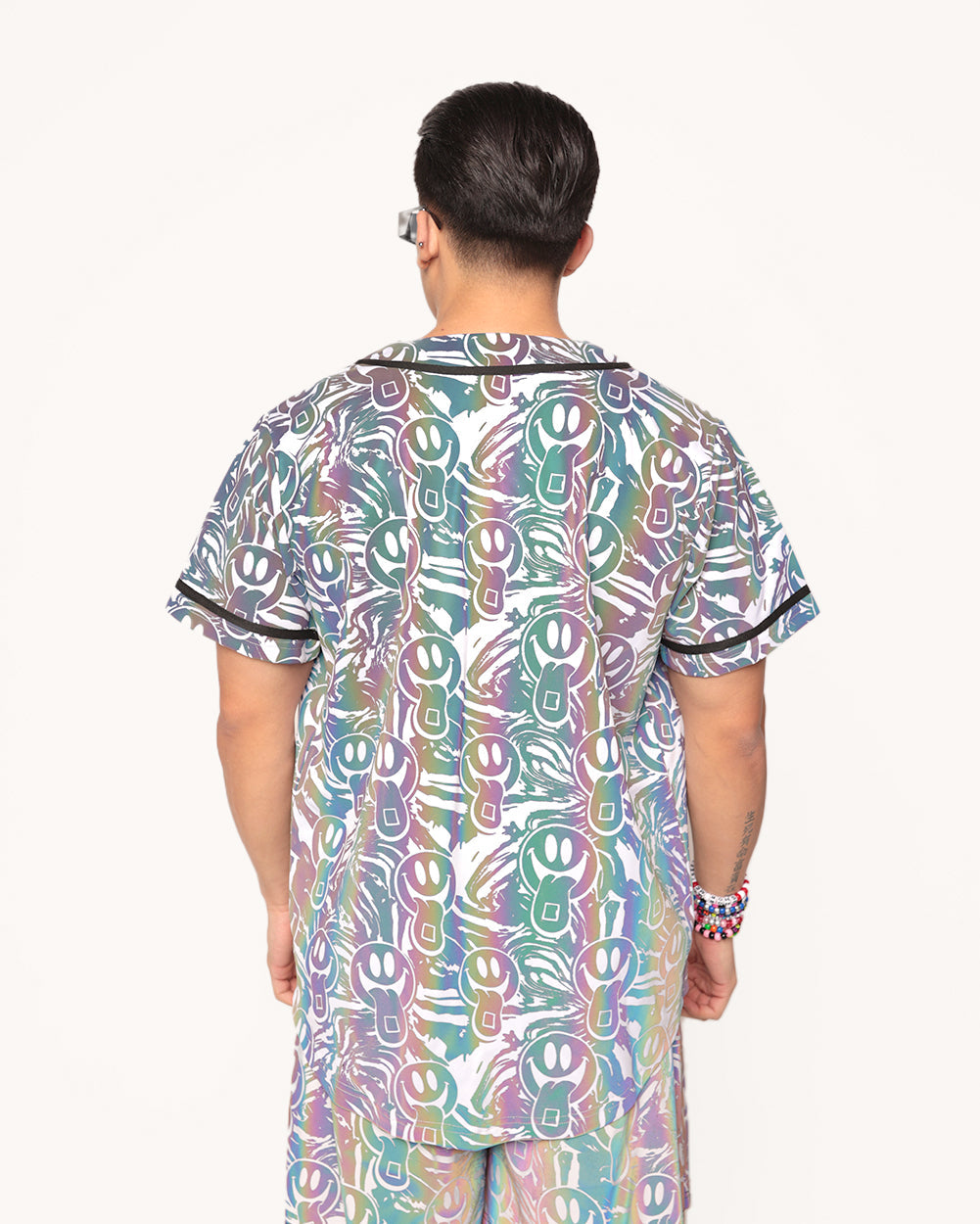 Happy Hour White Reflective Baseball Jersey