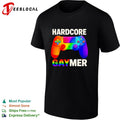 Hardcore Gaymer Rainbow LGBTQ Gamepad funny shirt