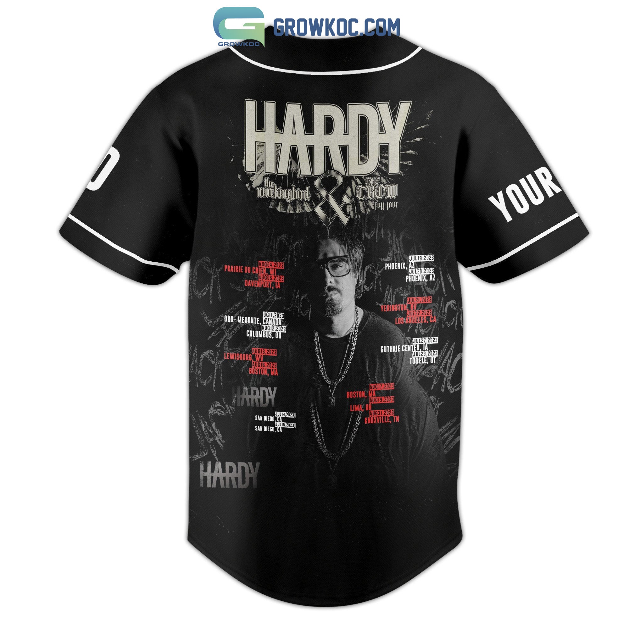 Hardy The Mockingbird And The Crow Fall Tour Personalized Baseball Jersey