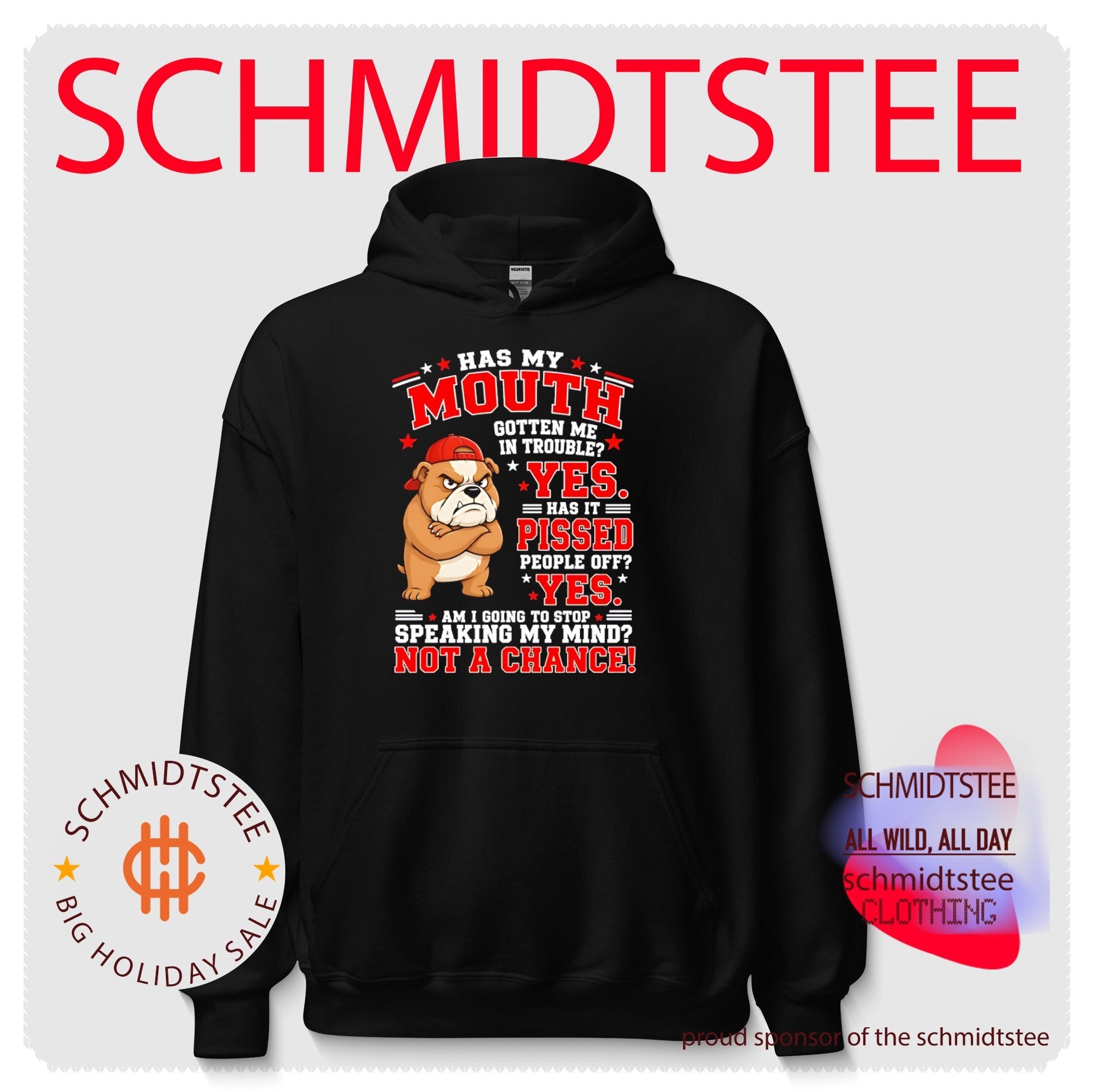 Has my mouth gotten me in trouble yes has it pissed people off cartoon dog shirt