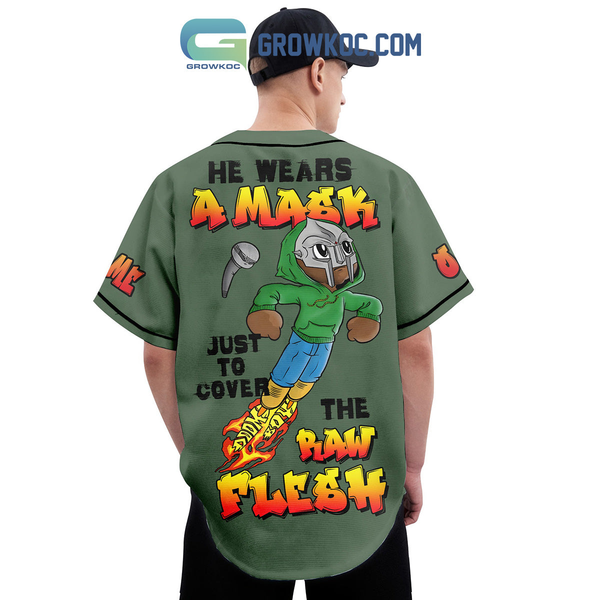 He Wears A Mask Just To Cover The Raw Flesh MF Doom Personalized Baseball Jersey
