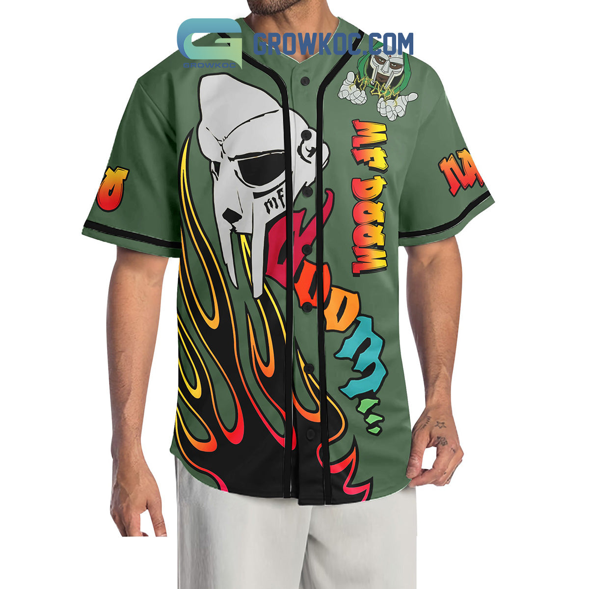 He Wears A Mask Just To Cover The Raw Flesh MF Doom Personalized Baseball Jersey