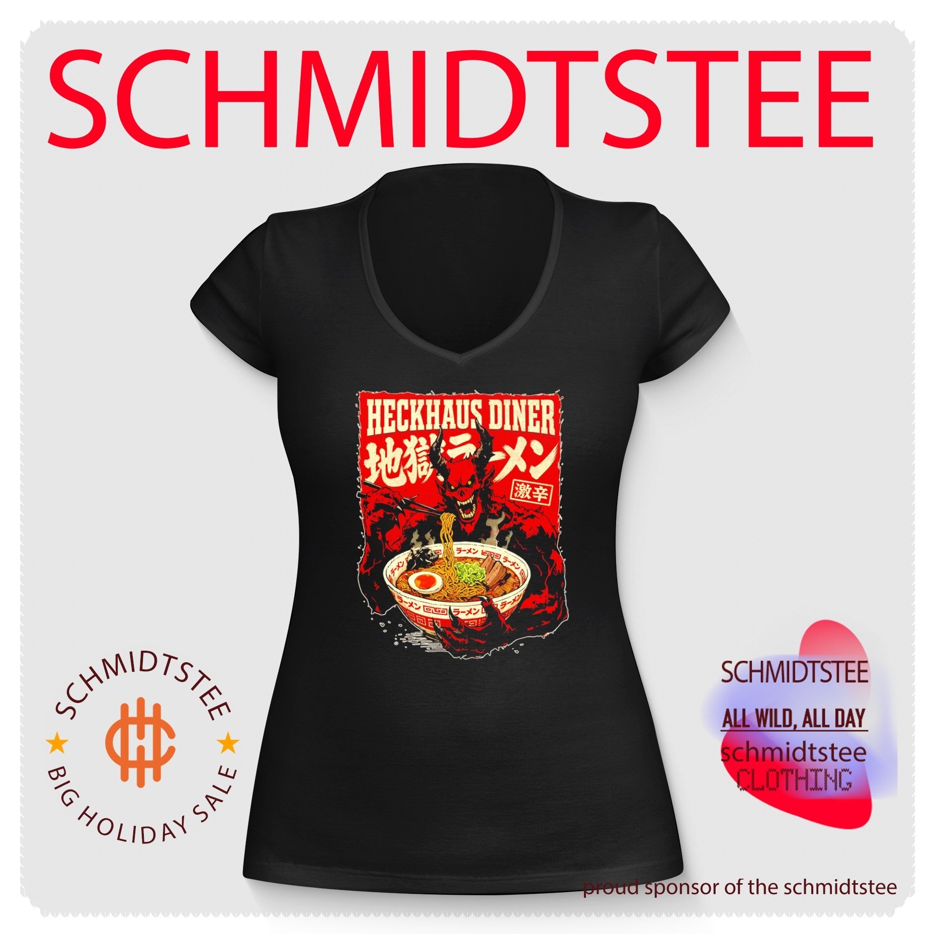 Heckhaus Diner Demon Eating Spicy Ramen shirt