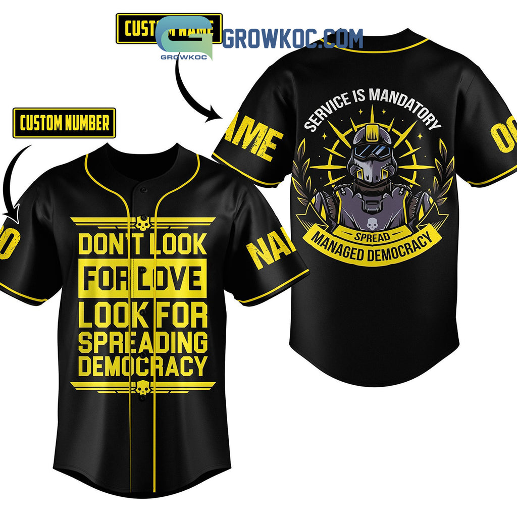 Helldivers Service Is Mandatory Spread Managed Democracy Personalized Baseball Jersey