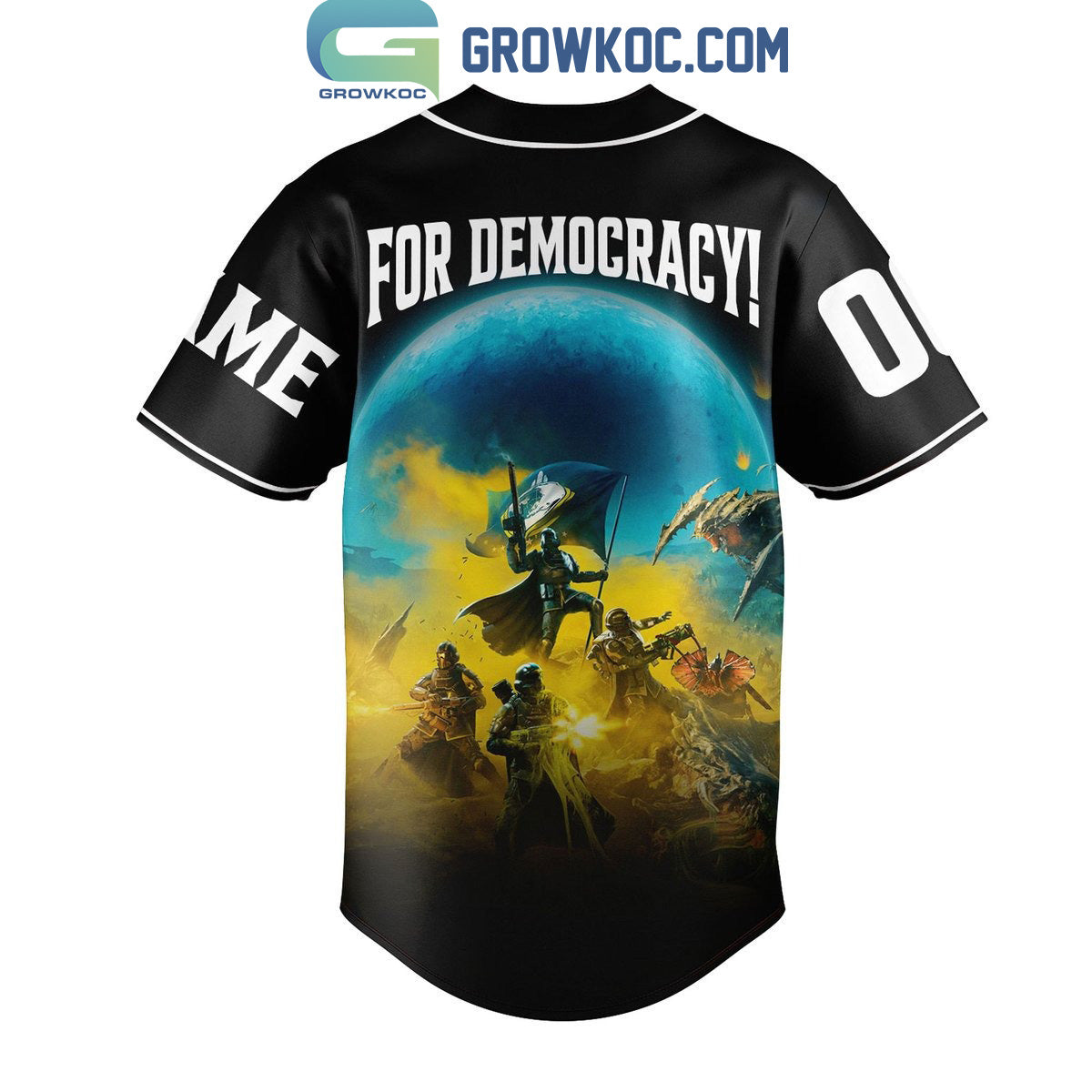 Helldivers Super Earth For Democracy Personalized Baseball Jersey