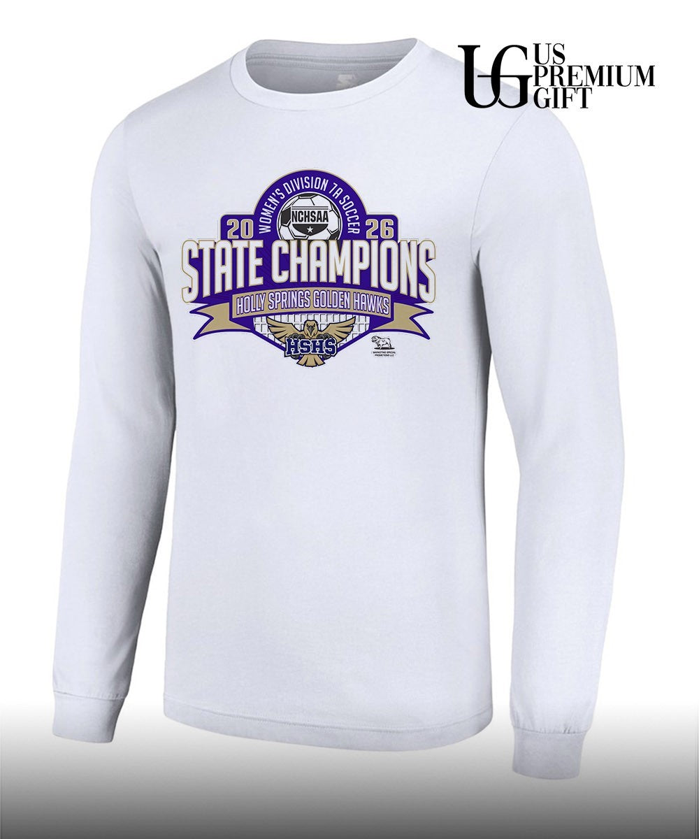 Holly Springs Golden Hawks NCHSAA Women’s 7A Soccer State Champions 2026 shirt
