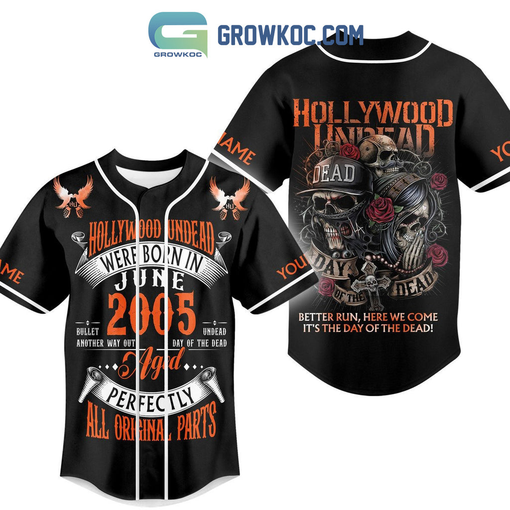 Hollywood Undead Better Run Here We Come It’s The Day Of The Dead Personalized Baseball Jersey