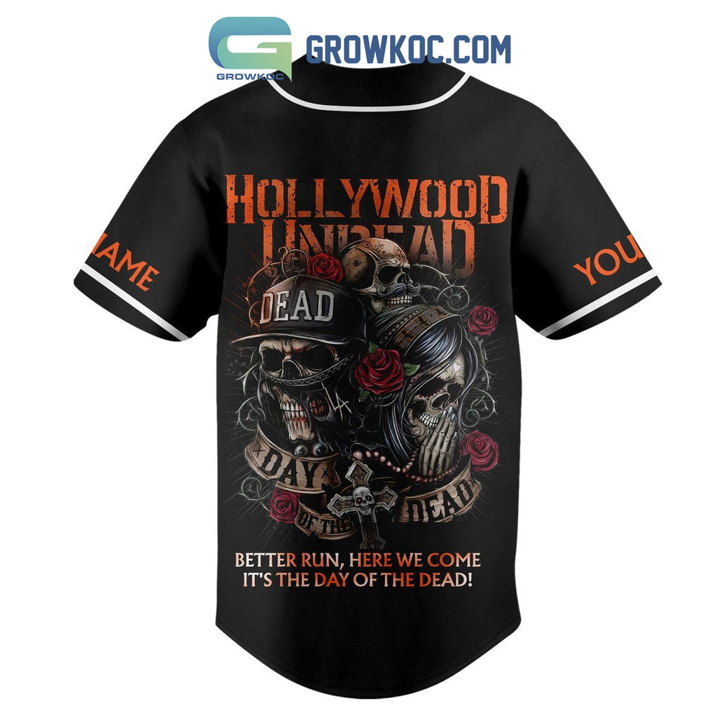 Hollywood Undead Better Run Here We Come It’s The Day Of The Dead Personalized Baseball Jersey