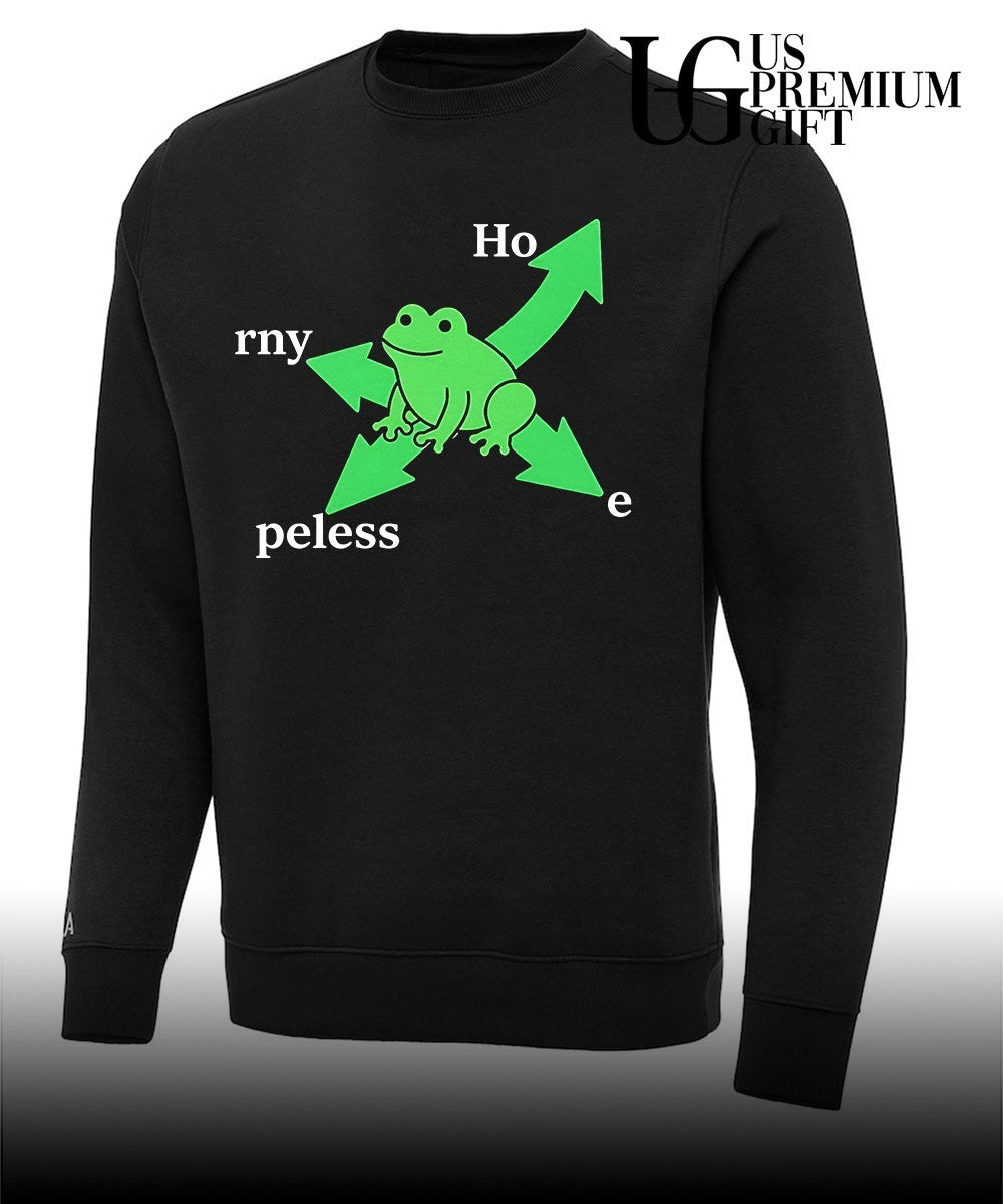 Hopeless horny frog humor pun shirt