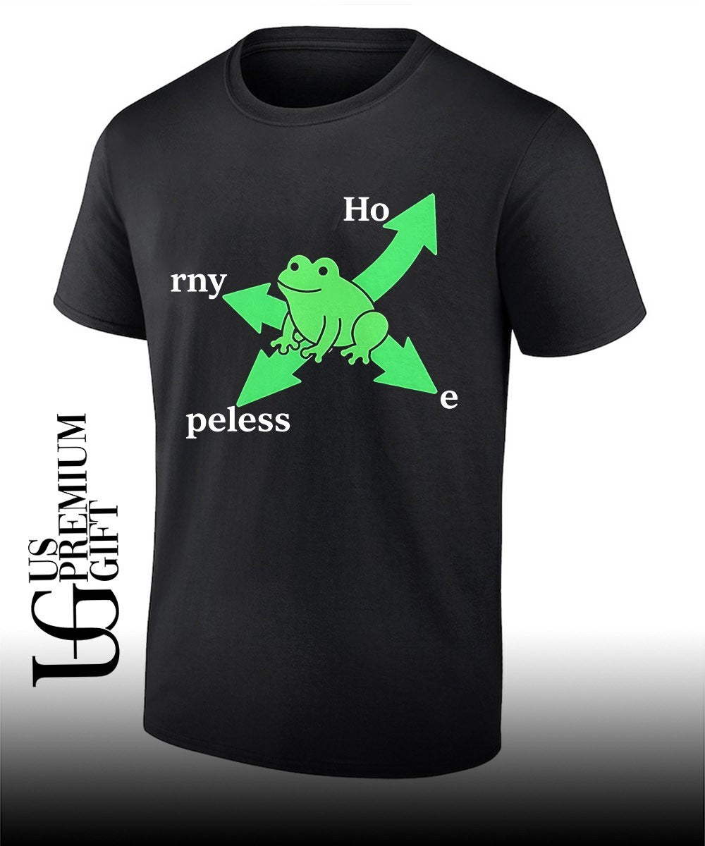 Hopeless horny frog humor pun shirt