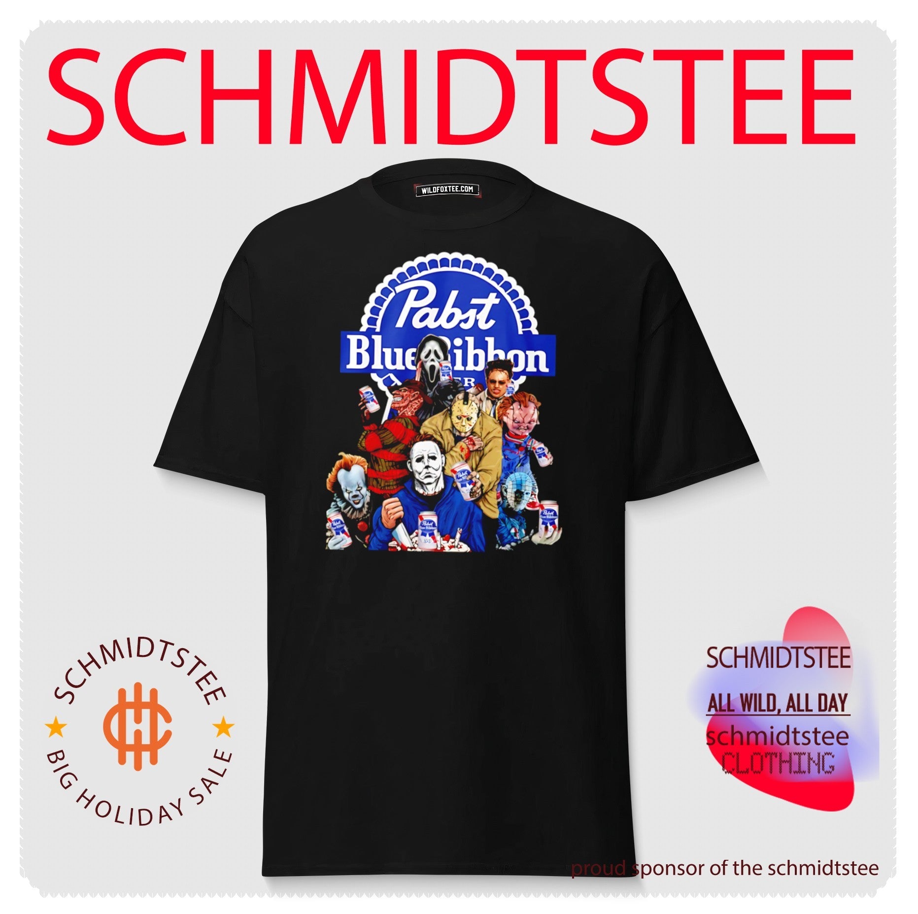 Horror Characters Pabst Blue Ribbon Shirt