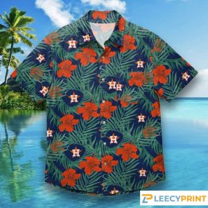 Houston Astros MLB Mens Hibiscus Hawaiian Shirt, Houston Astros Hawaiian Shirt