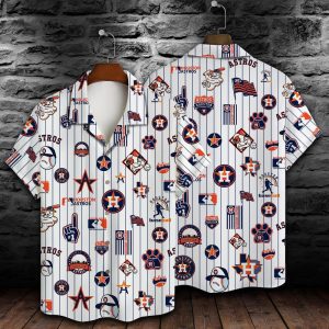 Houston Astros Major League Baseball 3D Print White Hawaiian Shirt, Houston Astros Shirt, Football Hawaiian Shirt, Cool Hawaiian Shirts