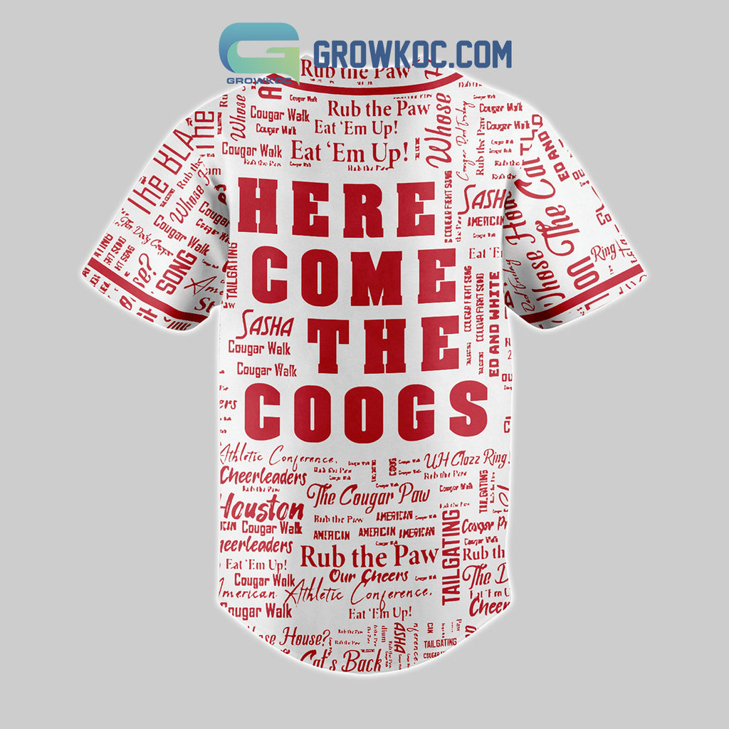 Houston Cougars Here Come The Coogs Personalized Baseball Jersey
