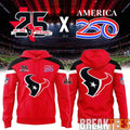 Houston Texans 25 Seasons x America 250 Red Two-Sided Graphic Hoodie