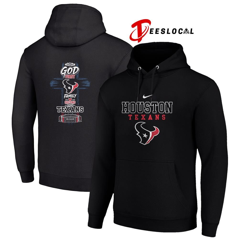 Houston Texans God first family second cross shirt
