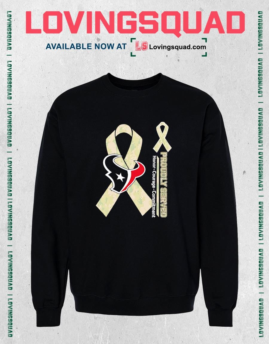 Houston Texans Proudly Served Honor Courage Commitment T-Shirt