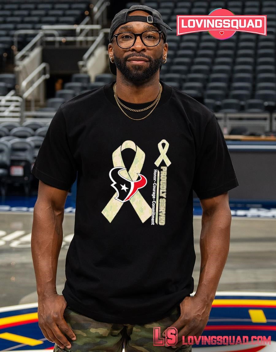 Houston Texans Proudly Served Honor Courage Commitment T-Shirt