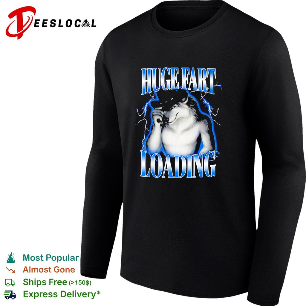 Huge Fart Loading Wolf Cowboy lightning shirt