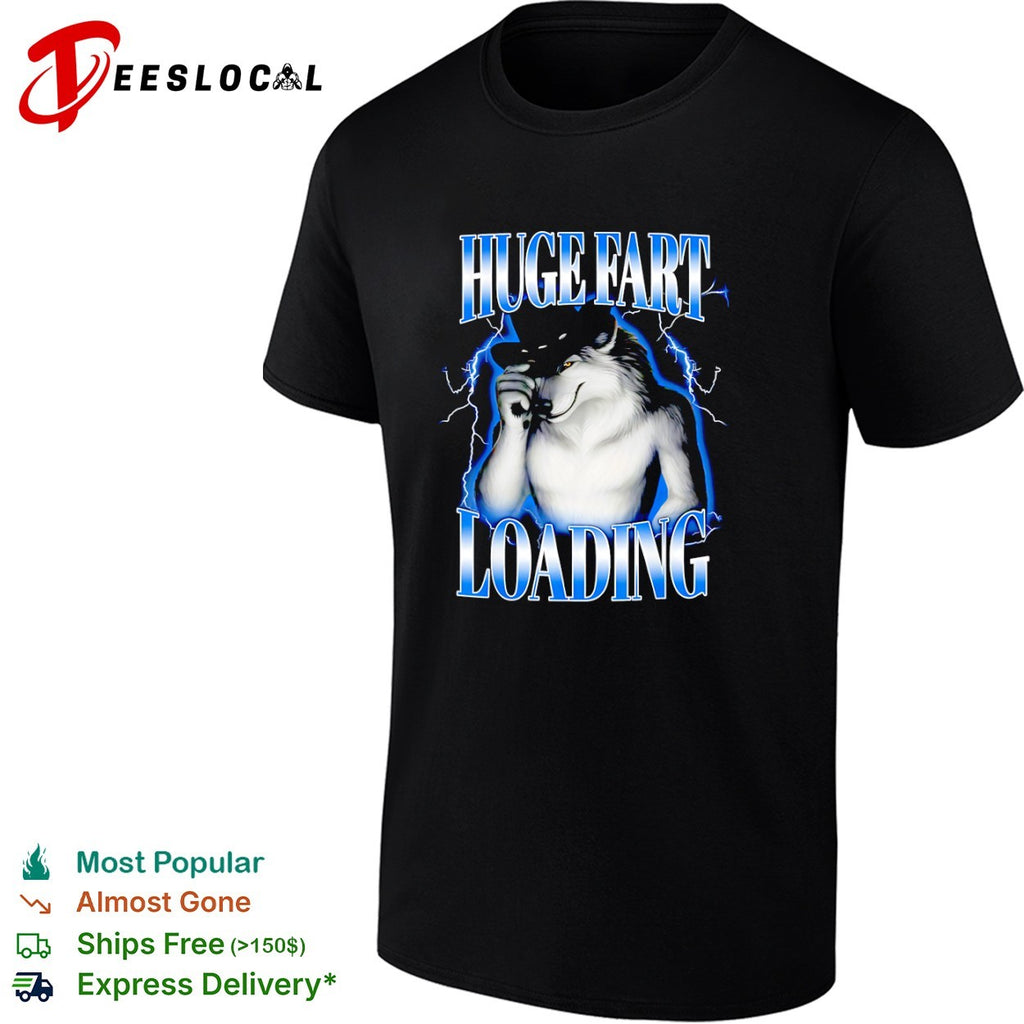 Huge Fart Loading Wolf Cowboy lightning shirt