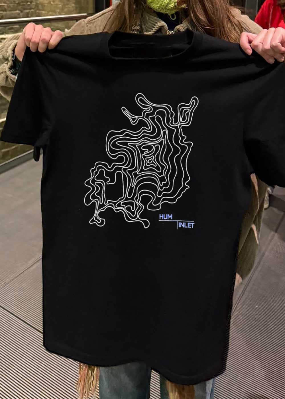Hum Inlet Topographical Map Art T-Shirt