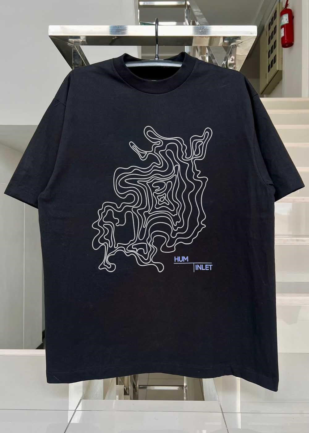 Hum Inlet Topographical Map Art T-Shirt