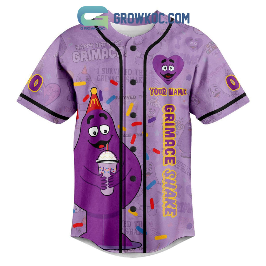 I Drank A Grimace Shake And Survived Personalized Baseball Jersey