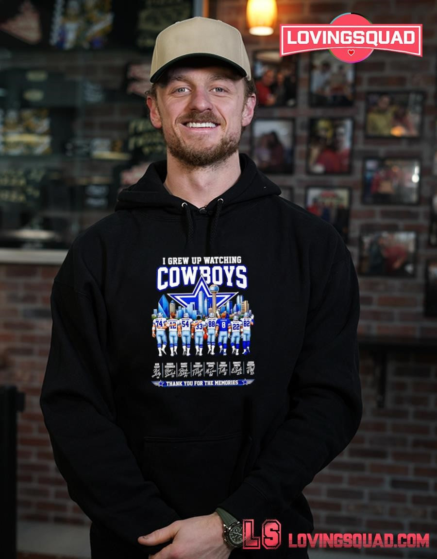 I Grew Up Watching Dallas Cowboys Legends Thank You For The Memories Signatures 2026 T-shirt