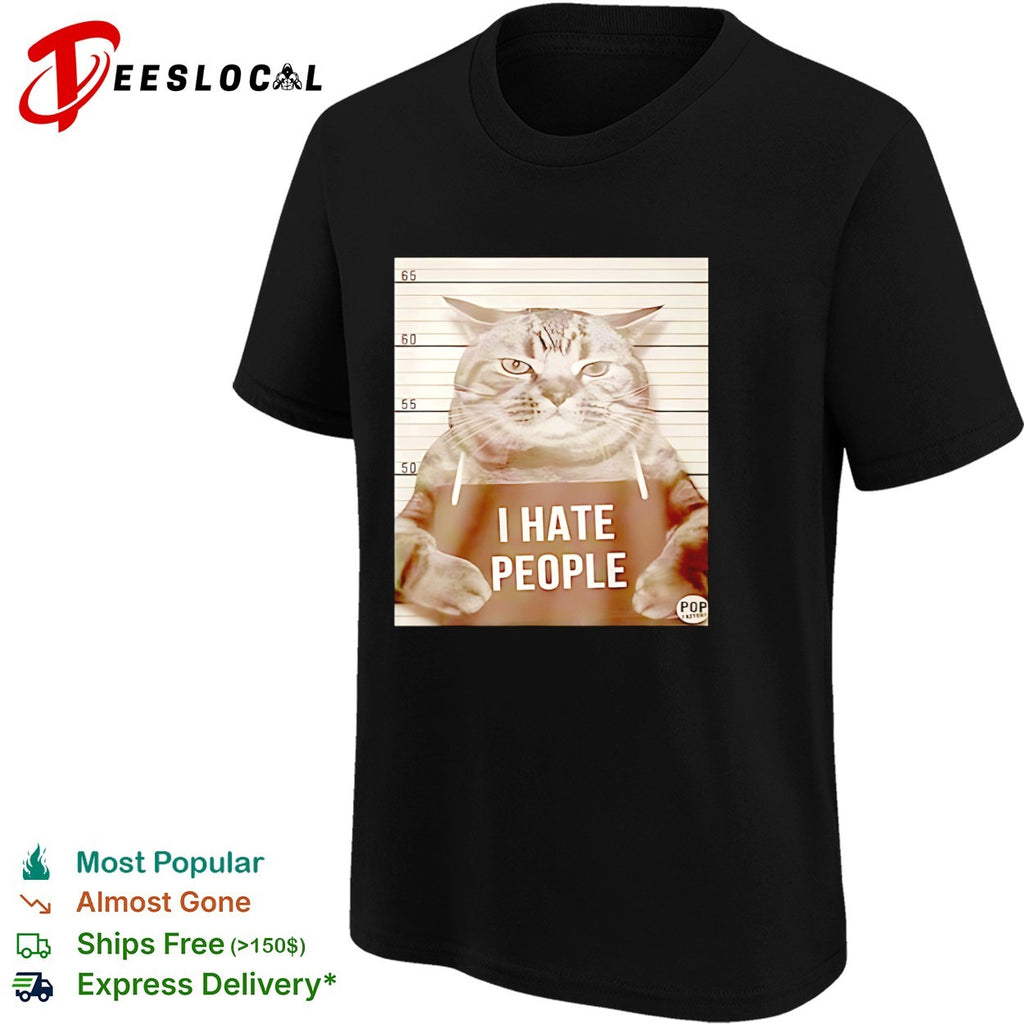 I Hate People Mugshot Grumpy cat Shirt