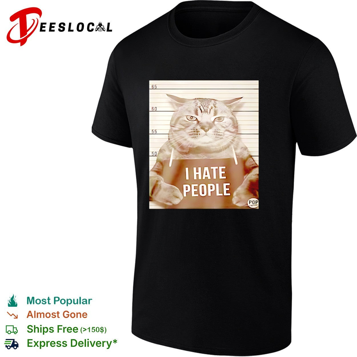 I Hate People Mugshot Grumpy cat Shirt