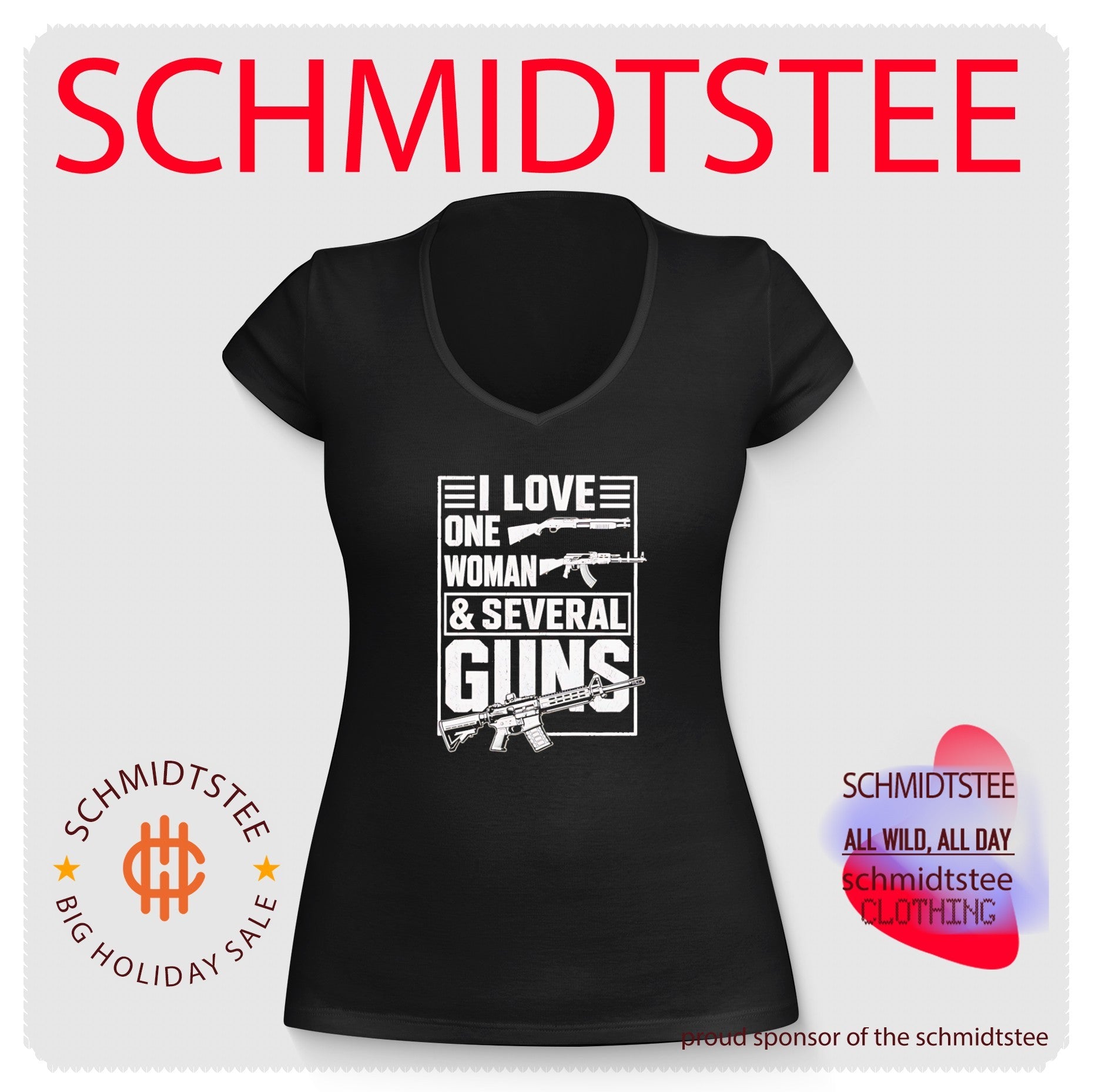 I Love One Woman & Several Guns 2nd Amendment Graphic shirt
