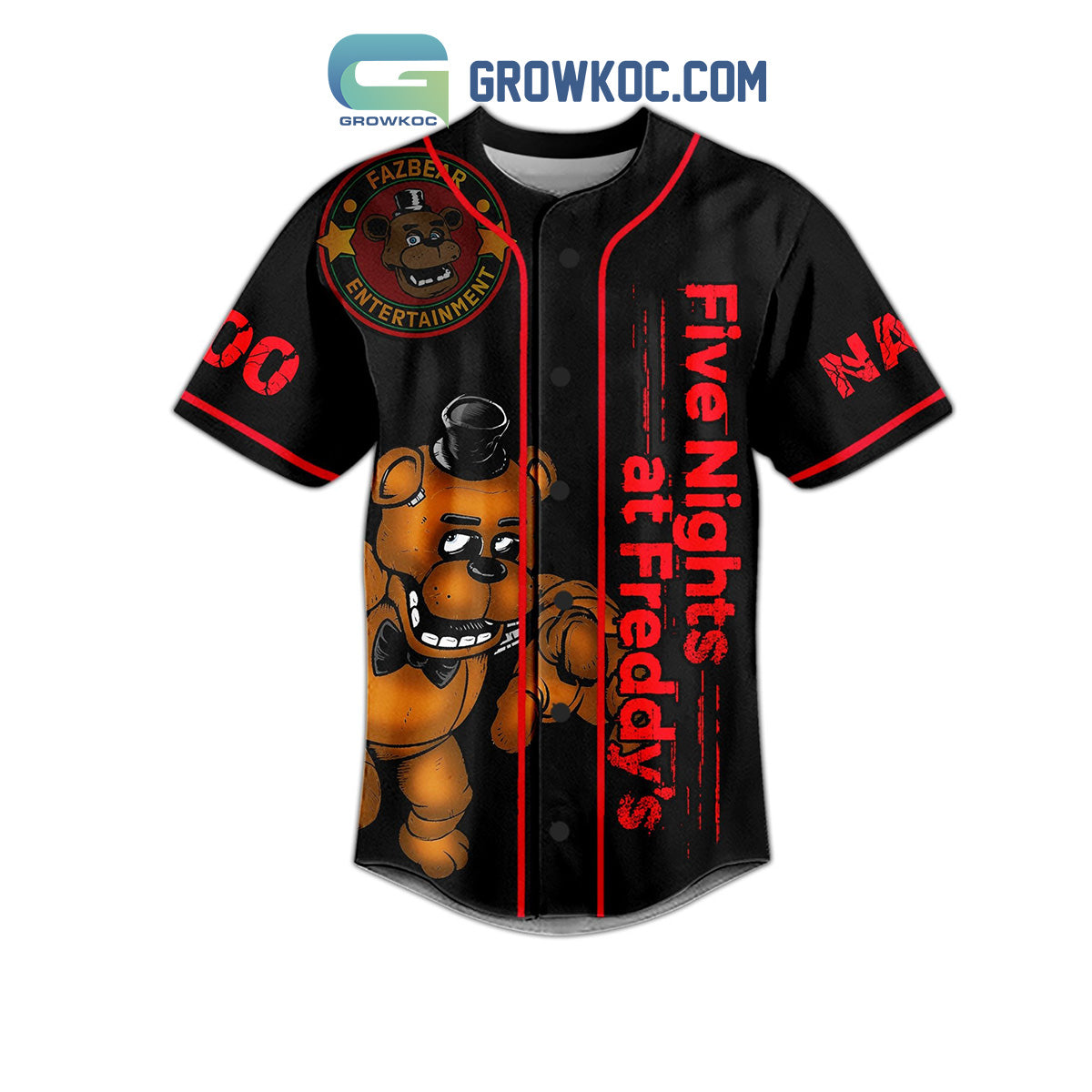 I Survived Five Nights At Freddy_s Horror Video Game Custom Name Baseball Jersey
