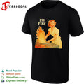 I am fine retro domestic housewife kitchen humor cooking fire shirt