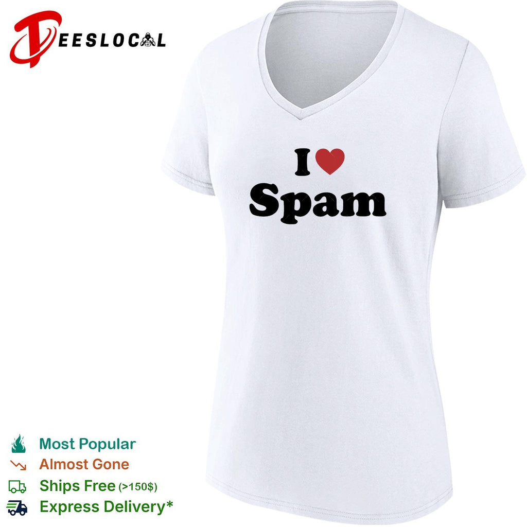 I love spam funny humor heart shape shirt