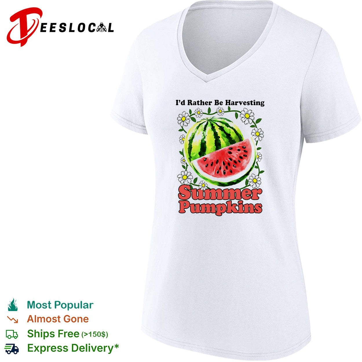 I’d rather be harvesting summer pumpkins watermelon shirt