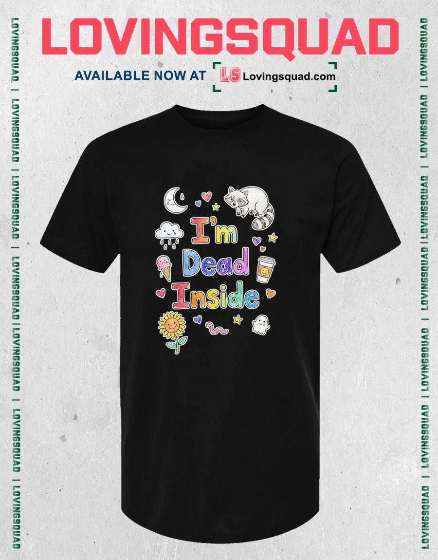 I’m Dead Inside Crayon Style Doodle raccoon T-shirt