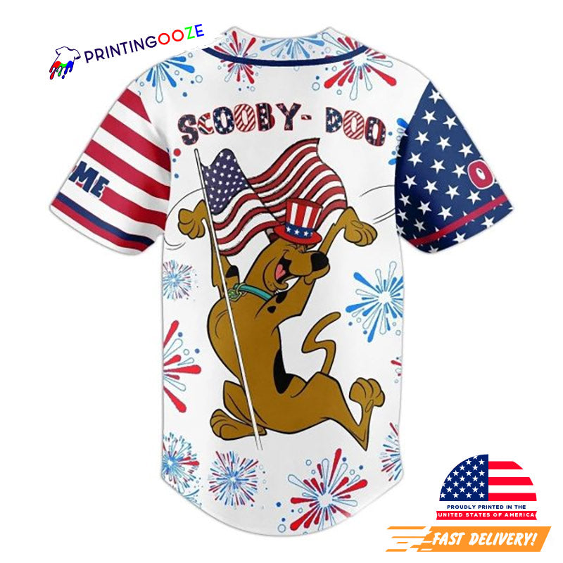 Independence Day Scooby-Doo Cartoon Baseball Jersey
