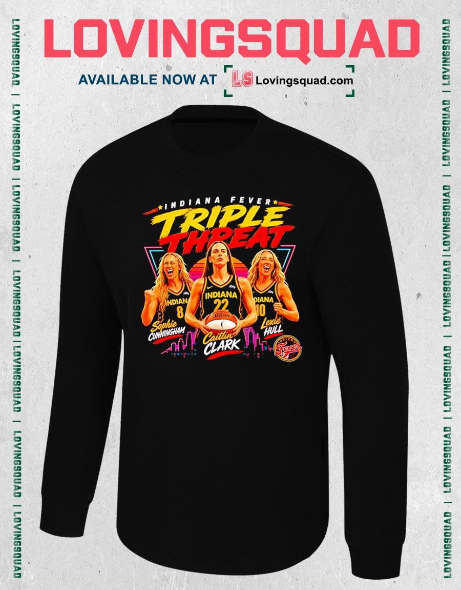 Indiana Fever Caitlin Clark Sophie Cunningham Triple Threat T-Shirt