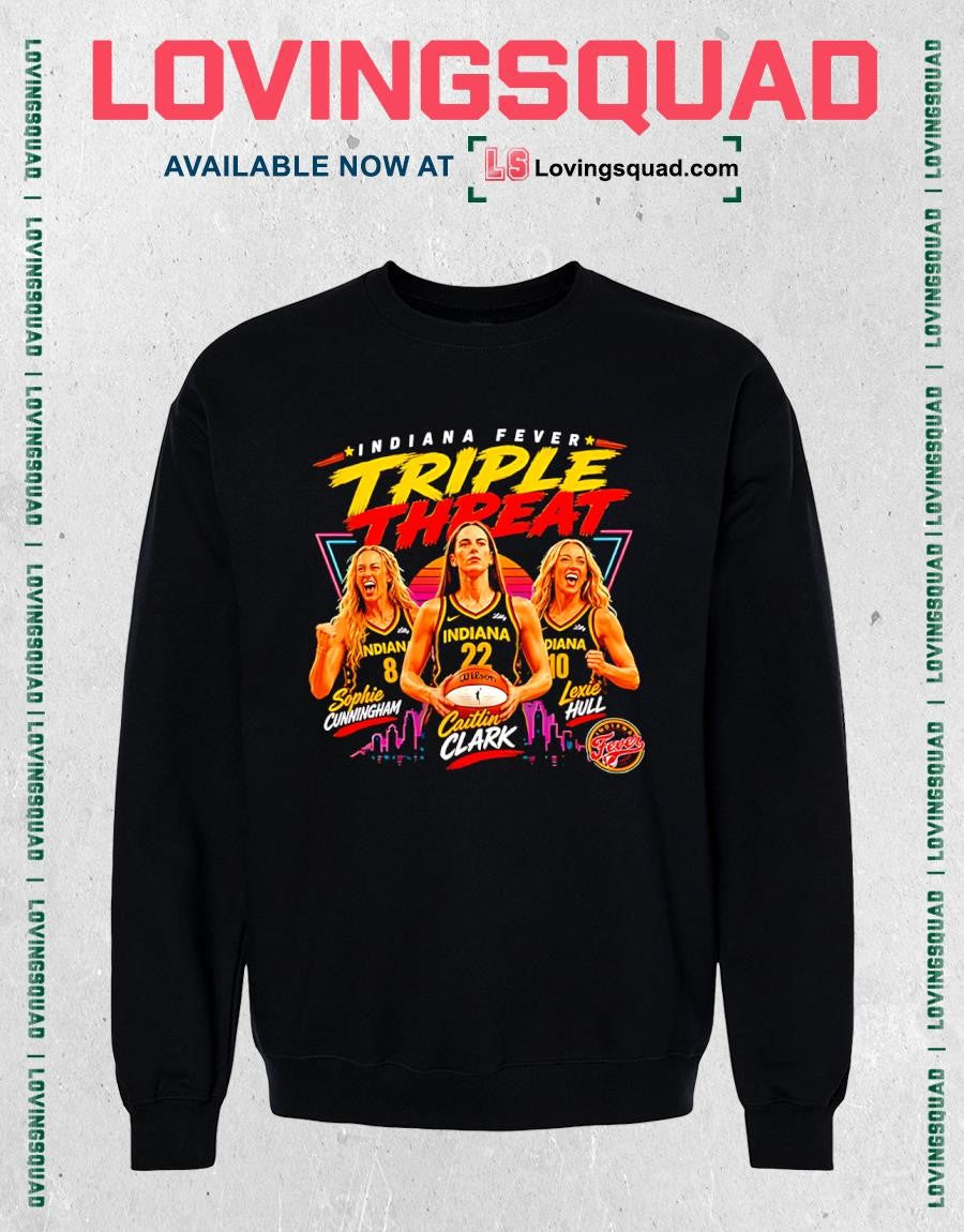 Indiana Fever Caitlin Clark Sophie Cunningham Triple Threat T-Shirt