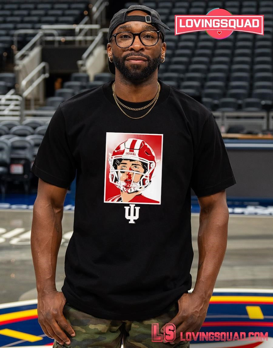 Indiana Football Player Bloody Face Halftone T-shirt