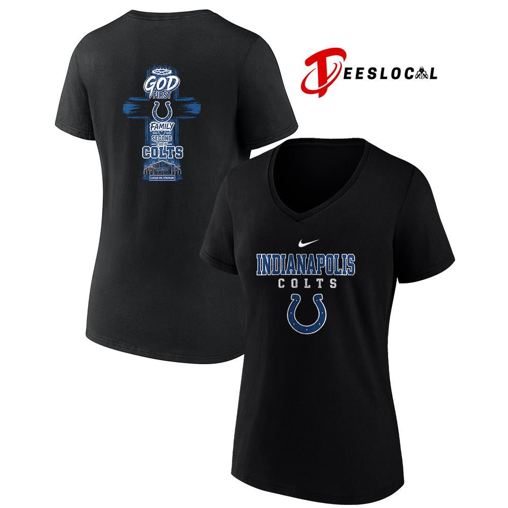 Indianapolis Colts God first family second cross shirt