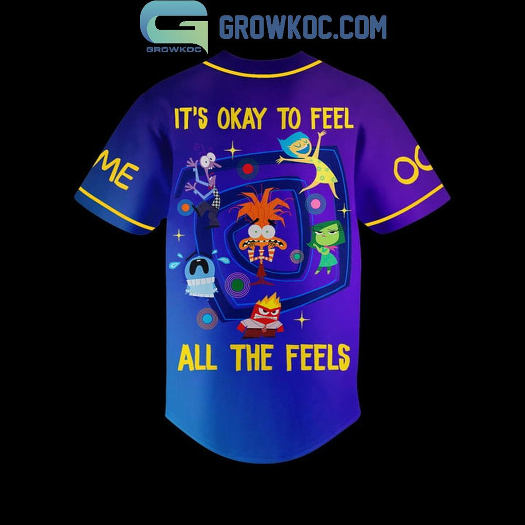 Inside Out 2 It’s Okay To Feel All The Feels Personalized Baseball Jersey