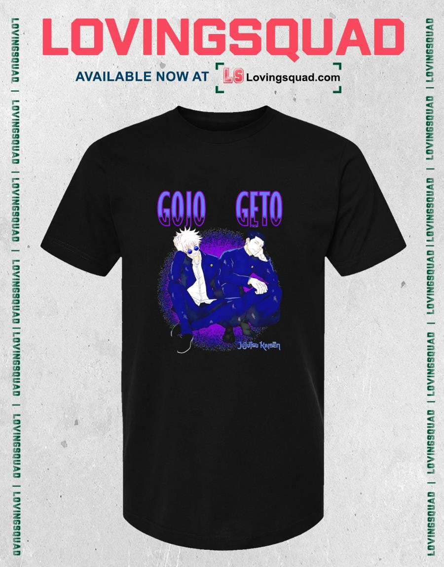 JJK Gojo and Geto Purple Logo Portrait Anime T-Shirt