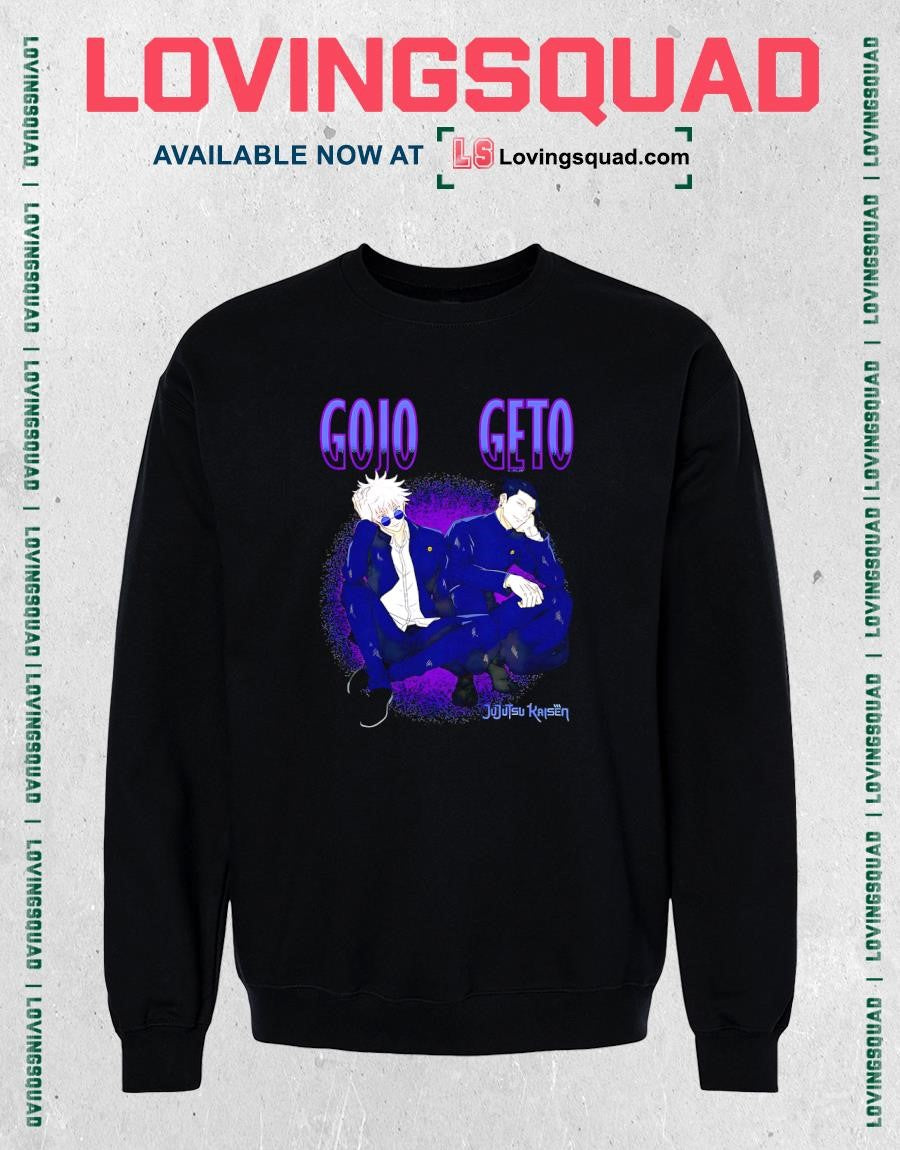 JJK Gojo and Geto Purple Logo Portrait Anime T-Shirt