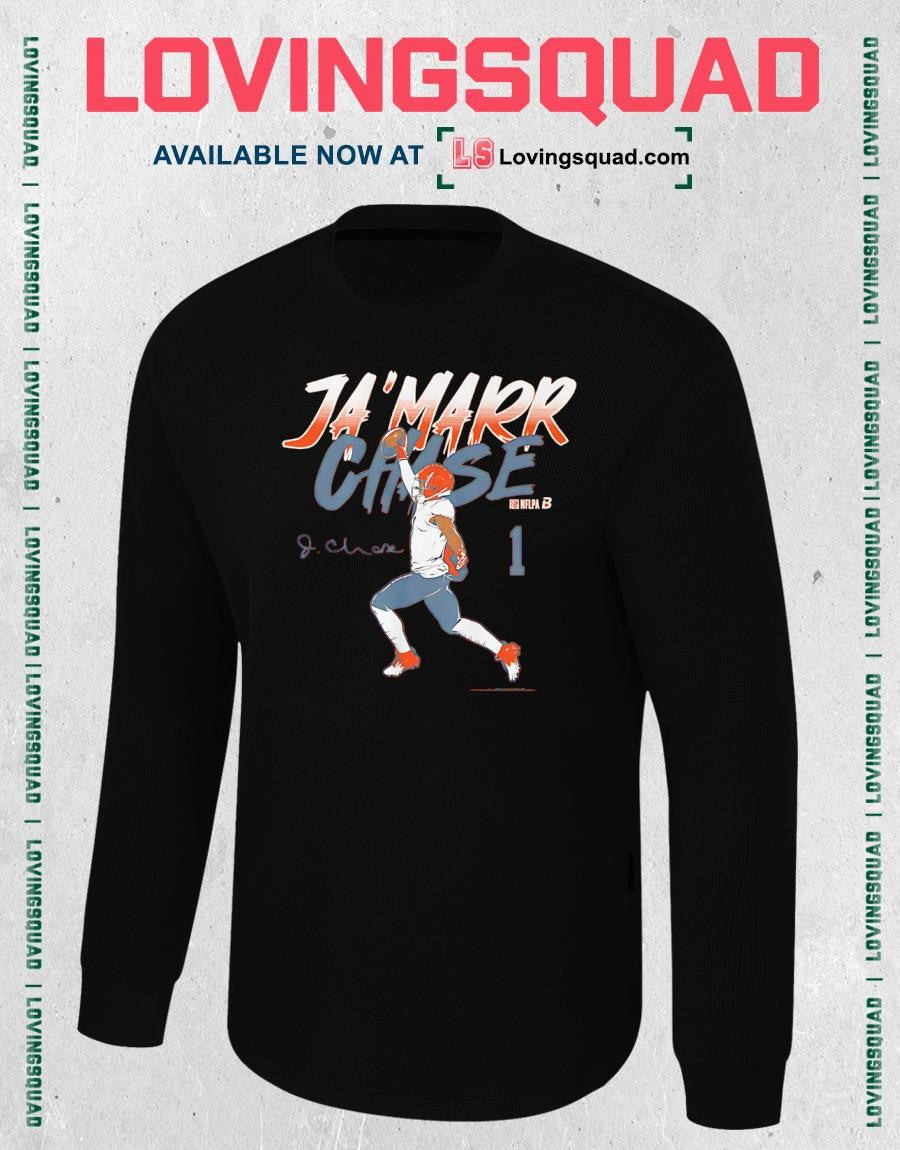 Ja’Marr Chase Name & Number Pose Signature T-Shirt