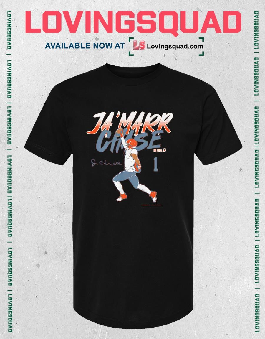 Ja’Marr Chase Name & Number Pose Signature T-Shirt