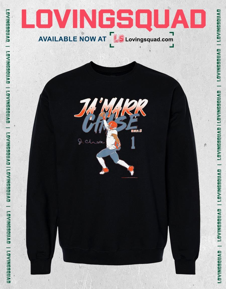 Ja’Marr Chase Name & Number Pose Signature T-Shirt