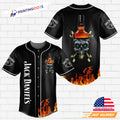 Jack Daniel’s Flowery Skull Fire Baseball Jersey Shirt