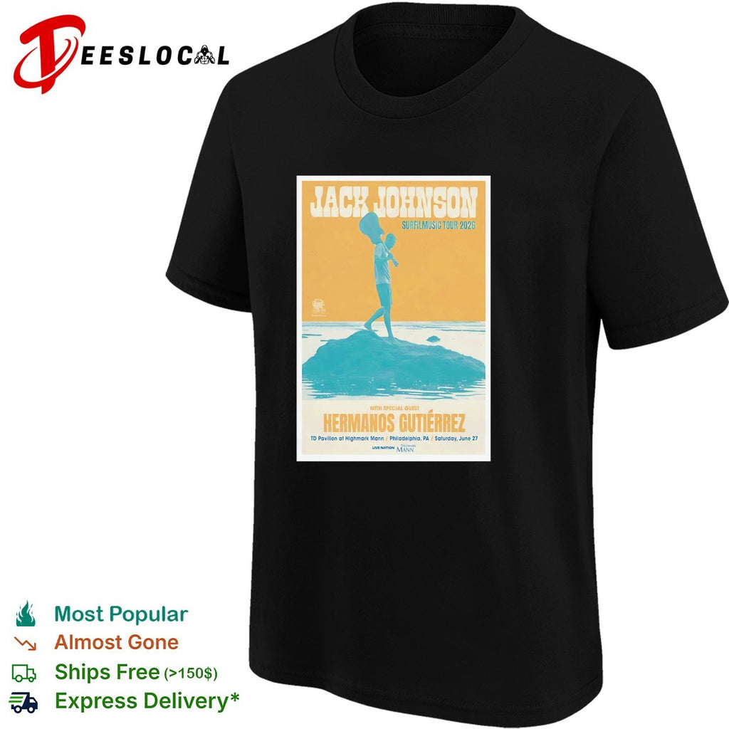 Jack Johnson Sunmoon tour 2026 poster shirt